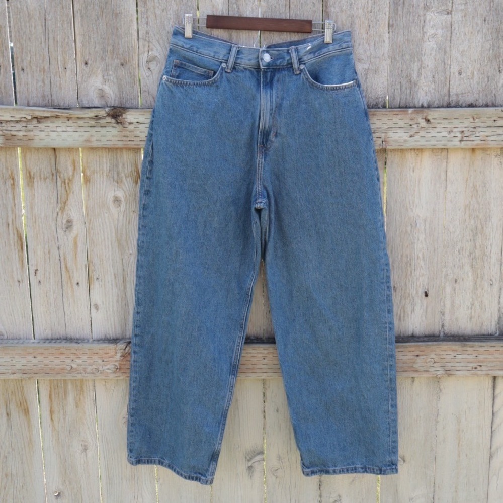 H&M Baggy Fit Jeans 32x32 Blue Denim Wide Leg Coupe Baggy